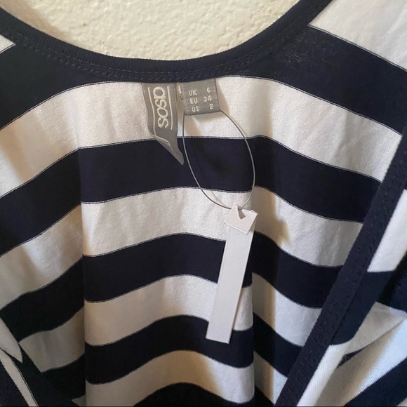 ASOS short black&white stripe shift dress NWT 2 - Picture 5 of 6
